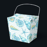 Blauw en Geel Zeeleven Nautilisch Bedankdoosjes<br><div class="desc">Waterverf oceaandieren thema favorietendoos.</div>