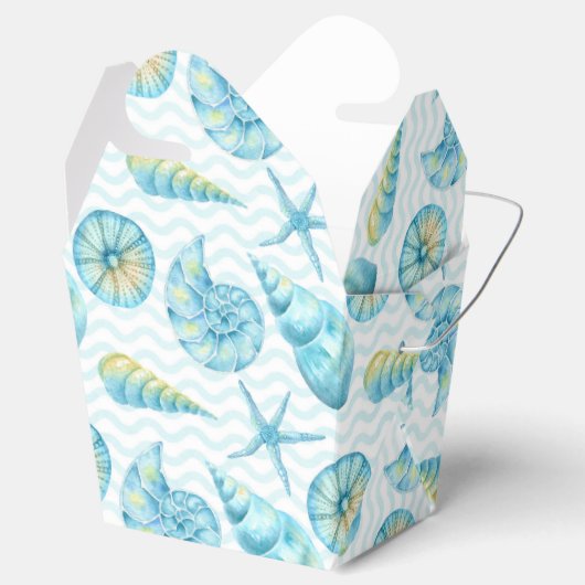 Blauw en Geel Zeeleven Nautilus Bedankdoosjes (Geopend)