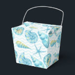 Blauw en Geel Zeeleven Nautisch Bedankdoosjes<br><div class="desc">Waterverf oceaandieren thema favorietendoos.</div>