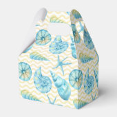 Blauw en Geel Zeewier en Koraal Nautisch Bedankdoosjes (Achterkant)