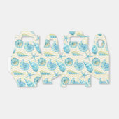 Blauw en Geel Zeewier en Koraal Nautisch Bedankdoosjes (Uitgevouwen)