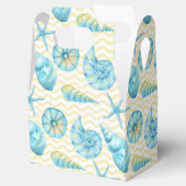 Blauw en Geel Zeewier en Koraal Nautisch Bedankdoosjes (Geopend)