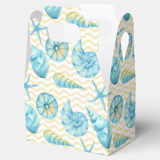 Blauw en Geel Zeewier en Koraal Nautisch Bedankdoosjes (Geopend)