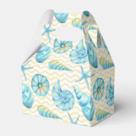 Blauw en Geel Zeewier en Koraal Nautisch Bedankdoosjes