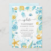 Blauw en Geel Zeleven Huwelijksupdate Kaart (Voorkant / Achterkant)
