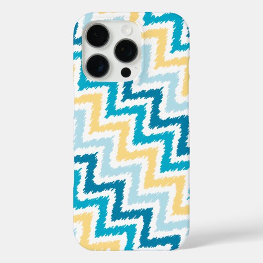 Blauw en geel Zigzag Ikat Patroon Case-Mate iPhone Case (Achterkant)