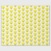 Blauw en geel zonnepatroon cadeaupapier (Vlak)