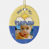 Blauw en Geel Zonnezuur Ornament (Rechts)