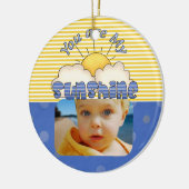 Blauw en Geel Zonnezuur Ornament (Links)