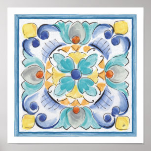 Blauw- en geelblok poster