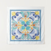 Blauw- en geelblok wandkleed (Voorkant (horizontaal))