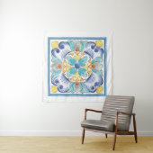 Blauw- en geelblok wandkleed (In Situ (horizontaal))