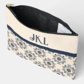 Blauw en geelbruin  monogram etui (Open)