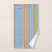 Blauw en geelbruin vijf strips bad handdoek (Handdoek)