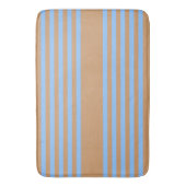 Blauw en geelbruin vijf strips badmat (Voorkant Verticaal)