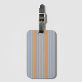 Blauw en geelbruin vijf strips bagagelabel (Voorkant (verticaal))