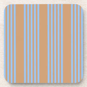 Blauw en geelbruin vijf strips bier onderzetter