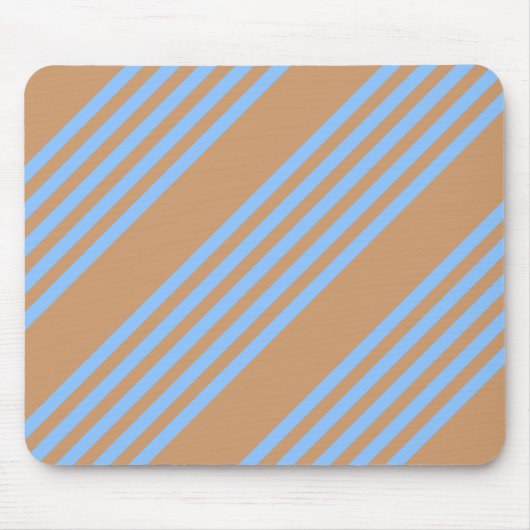 Blauw en geelbruin vijf strips muismat (Voorkant)