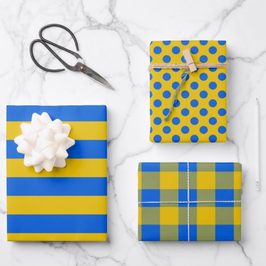 Blauw- en geelcadeaupapier, vlag Oekraïne Inpakpapier Vel (Voorkant)