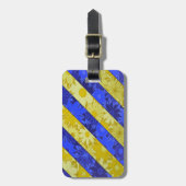 Blauw- en geelpatroon bagagelabel (Voorkant verticaal)