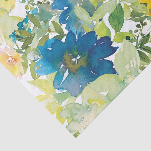 Blauw- en geelvestpapier tissuepapier (Detail)