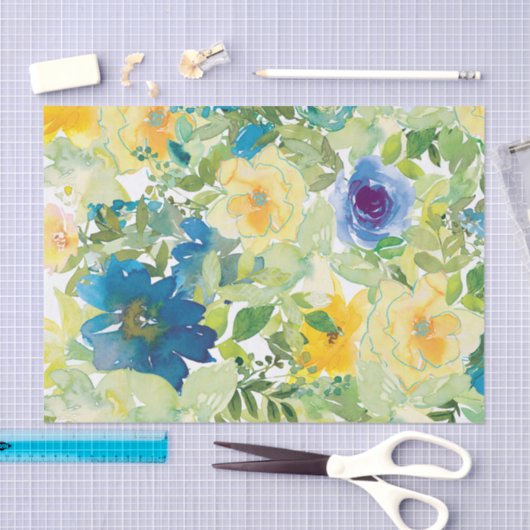 Blauw- en geelvestpapier tissuepapier (Craft)