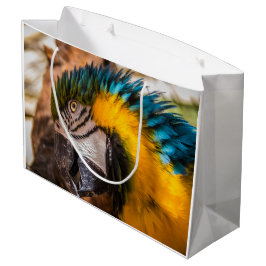 Blauw en gele ara-portret groot cadeauzakje