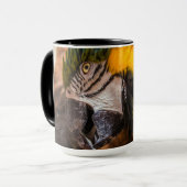 Blauw en gele ara-portret mok (Voorkant links)