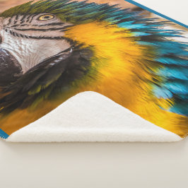 Blauw en gele ara-portret sherpa deken