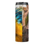 Blauw en gele ara-portret thermosbeker (Achterkant)