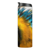 Blauw en gele ara-portret thermosbeker (Geroteerd rechts)