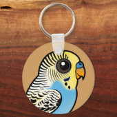 Blauw en gele boedgie sleutelhanger (Voorkant)