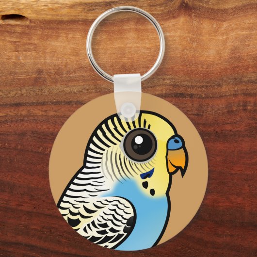 Blauw en gele boedgie sleutelhanger (Voorkant)