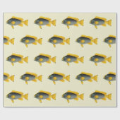  Blauw en Gele Groepervissen, Mariene Leven Cadeaupapier (Vlak)