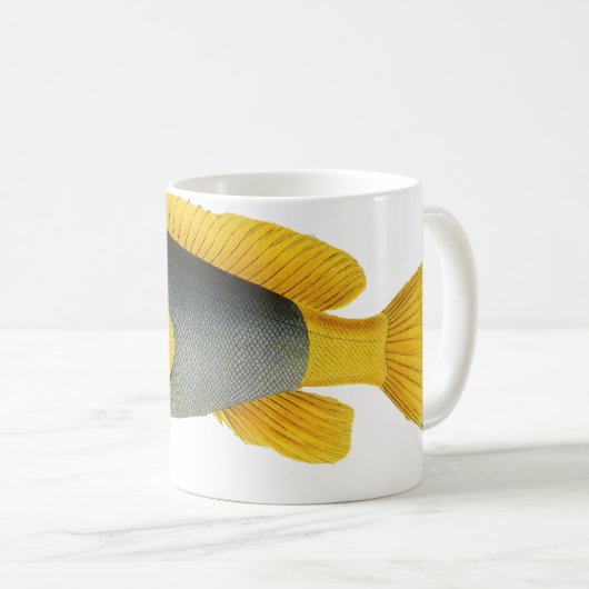  Blauw en Gele Groepervissen, Mariene Leven Koffiemok (Voorkant rechts)