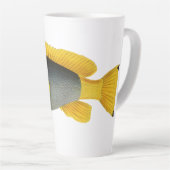  Blauw en Gele Groepervissen, Mariene Leven Latte Mok (Rechterhoek)