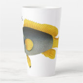  Blauw en Gele Groepervissen, Mariene Leven Latte Mok (Voorkant)