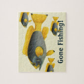  Blauw en Gele Groepervissen, Mariene Leven Legpuzzel (Verticaal)