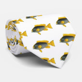 Blauw en Gele Groepervissen, Mariene Leven Stropdas (Opgerold)