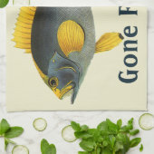  Blauw en Gele Groepervissen, Mariene Leven Theedoek (Gevouwen)