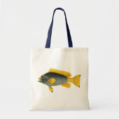 Blauw en Gele Groepervissen, Mariene Leven Tote Bag (Voorkant)