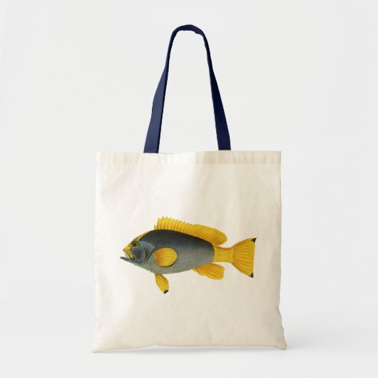  Blauw en Gele Groepervissen, Mariene Leven Tote Bag (Voorkant)