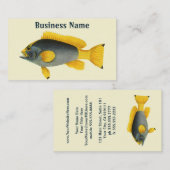  Blauw en Gele Groepervissen, Mariene Leven Visitekaartje (Voorkant / Achterkant)