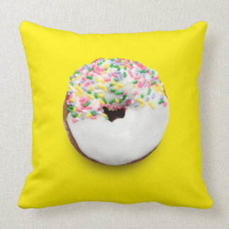 Blauw- en gele-inkeppelsvlek Donut Pillow Kussen