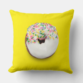 Blauw- en gele-inkeppelsvlek Donut Pillow Kussen