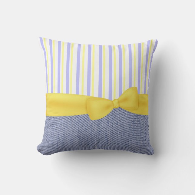  blauw en gele piloot kussen (Voorkant)