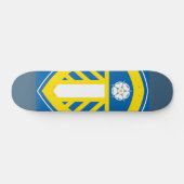 Blauw en gelen persoonlijk skateboard (Horizontaal)