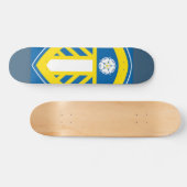 Blauw en gelen persoonlijk skateboard (Horizontaal)