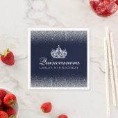 Blauw en Glitter Quinceanera Servet (Insitu)