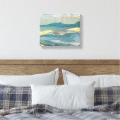 Blauw en glittering Gold Landscape Canvas afdrukke (Insitu (Slaapkamer))